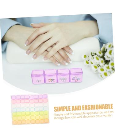 ABOOFAN 2 Sets Nail Art Storage Box Makeup Drawer Ornament Container Storage Containers Manicure Accessories Holding Dip Powder Organizer Diamond Box Abs Desktop - Buy Online on SooperMarket.com