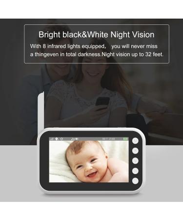 MYPIN 4.3'' LCD Wireless Video Baby Monitor with Camera and Night Vision - Two Way Audio, VOX Mode, Temperature Alert - nooie Baby Monitor HS0329 - Buy Online on SooperMarket.com