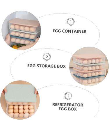 OSALADI Kitchen Egg Tray 3pcs Egg Storage Box Refrigerator Egg Trays Clear Plastic Tray Eggs Egg Plate Pp Household re-usable - Buy Online on SooperMarket.com