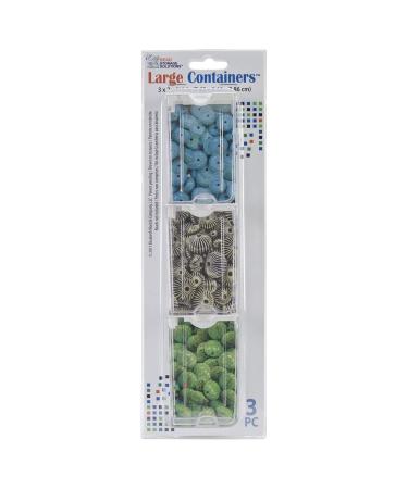 Elizabeth Ward Bead Storage Solutions Clear Plastic Storage Containers (3pc)   Large   Organize Beads  Jewelry Making and Craft Supplies  Earrings and More   Securely Snaps Shut  3  x 2  x 1-1/8  (EWC0518) 1 Pack