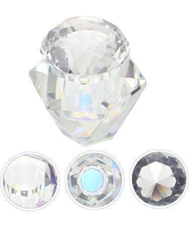 POPETPOP 1pc Nail Art Crystal Cup Glass Container with Lid Crystal Cup for Nails Dappen Dish Nail Tech Transparent Nail Polish Crystal Nail Art Cup White Crystal Vegetable Bowl With Cover 5.5x5.5cm White - Buy Online on SooperMarket.com