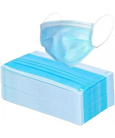Buy 50 Pcs Disposable Blue Face Masks - 3-Ply Protective Comfortable & Breathable for Adults - Ideal for Dust & Daily Use - Buy Online on SooperMarket.com