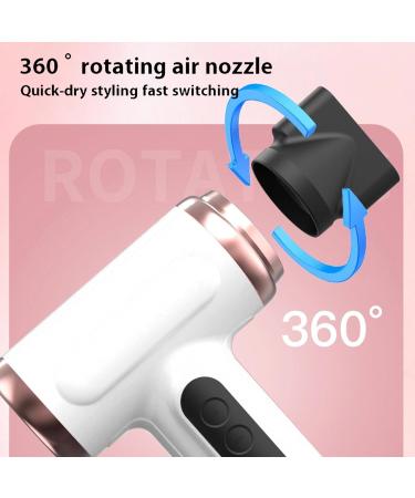 Cordless Hair Dryer 200W Fast Hair Drying Hot Cold Hair Dryer with USB Rechargeable Portable Blow Dryer for Dormitory Students Travel (US Plug) US Plug White - Buy Online on SooperMarket.com