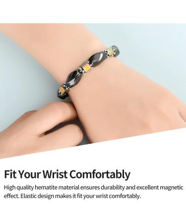Adjustable Bracelet Beads Magnetic Hematite Bracelet Health Care Bangle for Men Women - Buy Online on SooperMarket.com