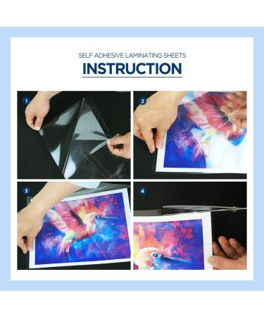 HA SHI No Heat Self Sealing Laminating Sheets - 8.5 x 11 Inch, 4mil Thickness - 20 Pack, Self Adhesive, Letter Size - A4 9x12 Inch - Transparent - Buy Online on SooperMarket.com