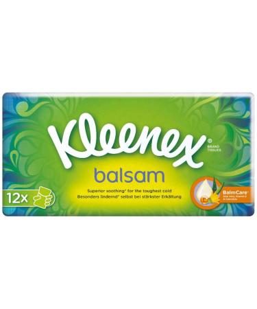 Kleenex balm handkerchiefs 4-layer ideal for colds and allergies 16 x 12 packs of 9 towels storage pack 108 pieces (16 pack)