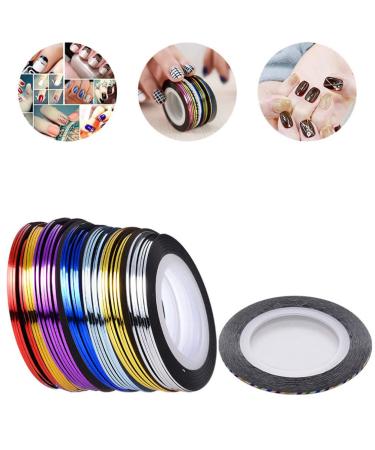Nail Striping Tape Line Nail Striping Tape Line Adhesive Nail Sticker Nail Art Decoration Nail Strips Sticker Silver - Buy Online on SooperMarket.com