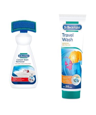 Dr. Beckmann Carpet Stain Remover | Removes New and Dried-in Stains | Includes Applicator Brush & Travel Wash|Washing and spot stain removal on-the-go | 100 ml Gel