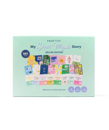 Facetory 23 Sheet Mask Gift Set - Hydrating and Radiance-Boosting Masks with Aloe, Niacinamide, and Hyaluronic Acid for All Skin Types - Buy Online on SooperMarket.com