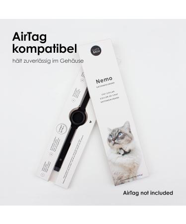 Lucybalu NEMO Cat Neck Band for AirTag | Premium Silicone Collar - Safe Light & Comfortable | Apple AirTag Compatible Cat Tracker - Black - Buy Online on SooperMarket.com
