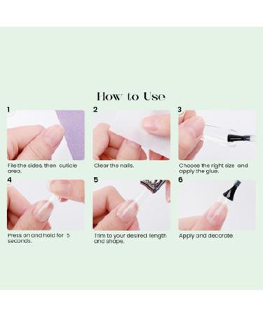 Nai Tips 360 Pieces Acrylic Nail Tips Full Cover Multiple Sizes Versatile Use for DIY Nail Art Manicure Shop (05#) - Buy Online on SooperMarket.com
