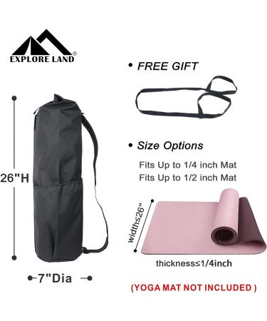 Explore Land Oxford Yoga Mat Storage Bag with Breathable Window and Large Pocket - Fits 1/2 Inch Yoga Mat - Black - Buy Online on SooperMarket.com