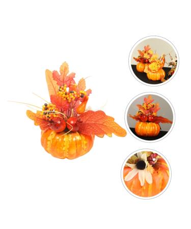 AOKWAWALIY 2pcs Pumpkin Ornaments Sunflower Ornament Simulation Halloween Pumpkin Realistic Pumpkin Photography Prop for Halloween Decor Simulation Pumpkin Household Potted Plant Foam