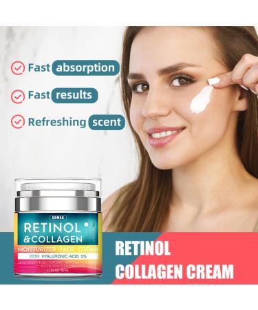 Buy Retinol Cream with Hyaluronic Acid - Anti-Aging Day-Night Moisturizer for Men & Women | Reduces Wrinkles & Dryness - 1.78 Oz - Buy Online on SooperMarket.com