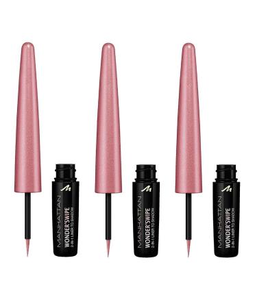 Manhattan Wonder'swipe 2-in-1 shimmering eyeliner and eye shadow color 300 My Bae pink pack of 3 (3 x 1.7 ml)