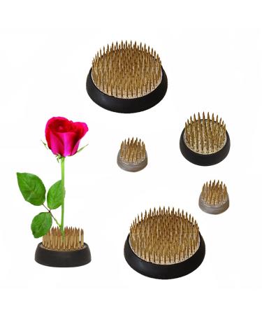 6pcs Flower Frog Holder Round Flower Arrangement Kenzan Japanese Pin Frogs for Flowers Fixation and Valentine's Day Decoration 0.9 inches*2 1.4 inches*2 2.4 inches*2