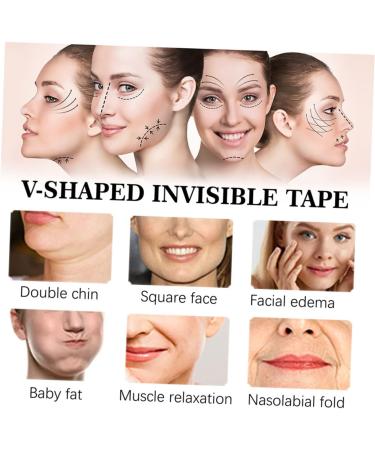 Baluue 80pcs V-type Lift Face Pasters Brow Lift Tape Temporary Bands Face Tape Synthetic Rubber 4.00X0.90X0.10CM Transparent - Buy Online on SooperMarket.com