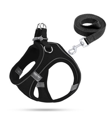 Dog harness Small dogs puppy tableware cat dishes dog dishes bright with a leash curli dog dog harness dishes dog puppies (black s) s black black