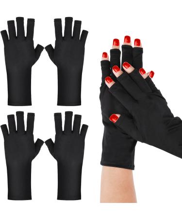 WLLHYF Anti UV Gel Nail Gloves - Fingerless Sun Protection Gloves 22cm-Black - Buy Online on SooperMarket.com