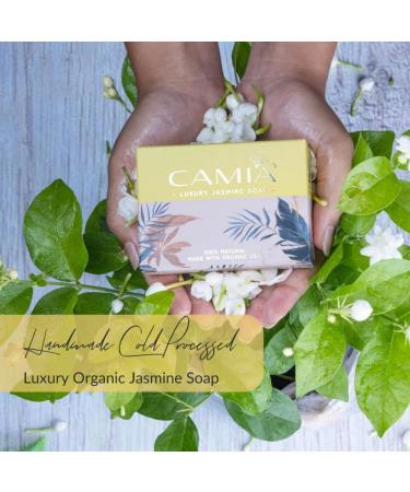 100% Organic Handmade Jasmine Soap | Vegan Cruelty-Free Sulphate & Phthalate-Free | Natural Bath Soap - 4.2 Oz - Buy Online on SooperMarket.com