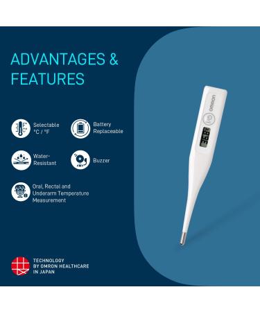 Omron MC-246 Digital Rigid Thermometer - Fast 60 Second Reading - Buy Online on SooperMarket.com