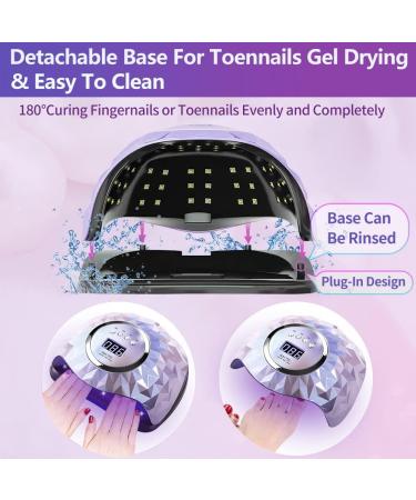 iBigLY 248W UV LED Nail Lamp - Faster Curing Nail Dryer for Gel Polish - 60 Lamp Beads, 4 Timers, Auto Sensor - Home Salon Nail Art Light - Purple - Buy Online on SooperMarket.com