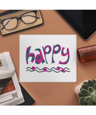 Buy 2 x 'Happy' Microfiber Lens Cleaning Cloths | Durable & Soft Glasses Care - International Shipping Available - Buy Online on SooperMarket.com