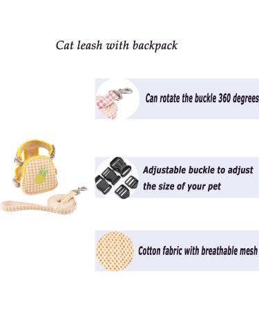 Escape-Proof Cat Harness Set for Walking Adjustable cat traction rope with backpack Kitten Harness&Lead Set Outdoor Walking Vest for Cute Cats and Small Dogs Yellow S - Buy Online on SooperMarket.com