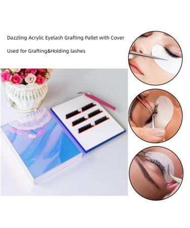 Dazzling Eyelash Grafting Pallet with Dust-Proof Cover - Acrylic Lash Tile Holder for Extensions Storage in Beauty Salon - Buy Online on SooperMarket.com