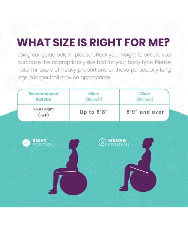 The Birth Ball - Birthing Ball for Pregnancy & Labor - 18 Page Pregnancy Ball Exercises Guide by Trimester - Non Slip Socks - How to Dilate  Induce  & Reposition Baby for Mom Mint Green 65 cm - Buy Online on SooperMarket.com