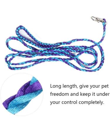 Hamster Harness Adjustable Small Pet Leash Outdoor Walking Training Lead with Bell Collar for Rat Mouse Squirrel 63.4-71.3inch(blue&purple) - Buy Online on SooperMarket.com