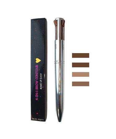 1/3PCS 4 In1 Eyebrow Contour Highlight Pen 4 in 1 Makeup Pen Waterproof Defining Highlighting Brow Pen Rotating Eyebrow Pencil Portable Eye Beauty Makeup Tool Gifts for Birthday Christmas 02#