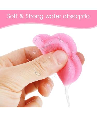 Telooco 50 Pieces Flower Shape Compressed Facial Sponges Disposable Expedient Travel Face Sponges for Cleansing Exfoliating Makeup Estheticians Spa(Pink) - Buy Online on SooperMarket.com