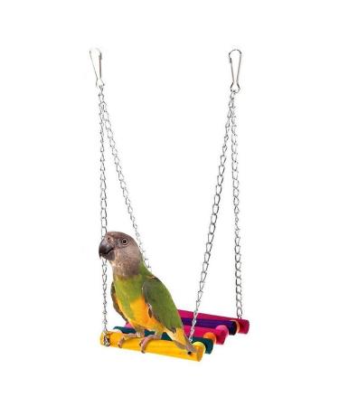 Vktech Pet Bird Parrot Parakeet Budgie Cockatiel Cage Hammock Swing Toy Hanging Toy Style A
