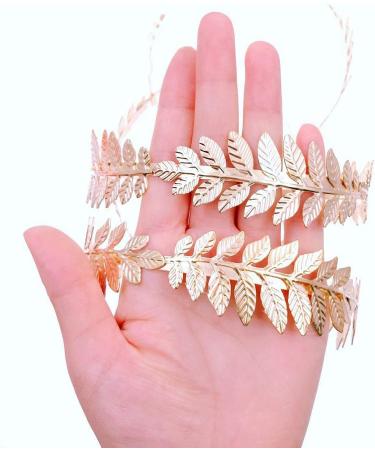 Goddess Hair Ripe: 2 Pcs Gold & Silver Leaf Headbands | Wedding Tiara & Bridal Hair Crown | Perfect for Parties & Events - Buy Online on SooperMarket.com