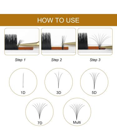 QUEWEL Easy Fan 2D-20D Russian Volume Lashes 0.05C Curl 11mm - Self Fanning Eyelash Extensions - Buy Online on SooperMarket.com