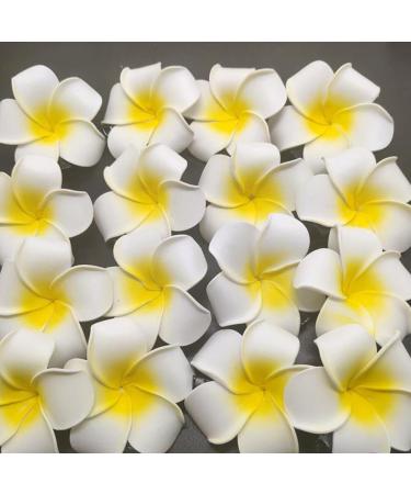 4 Pieces Plumeria Flower Clips - Hawaiian Foam Hair Clips for Bridal Wedding & Beach Decor - Buy Online on SooperMarket.com