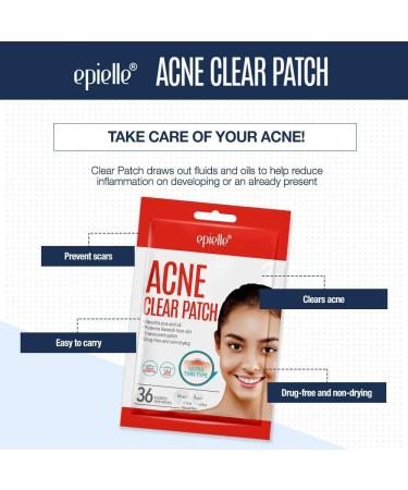 Epielle Acne Clear Patch - Hydrocolloid Pimple Patch for Face & Skin, 4 Pack Acne Spot Treatment Stickers - Cruelty-Free, Two Patch Sizes 8mm & 10mm - Buy Online on SooperMarket.com