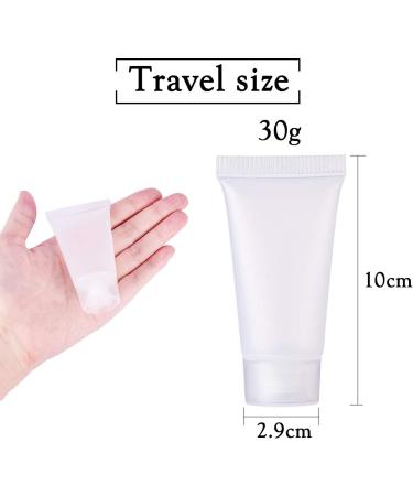 Alledomain 6Pcs 30g/30ml Empty Squeezable Soft Plastic Tubes Refillable Cosmetic Sample Vial Container with Flip Caps for Cream Shampoo Cleanser Shower Gel Lotion - Include Funnels Labels - Buy Online on SooperMarket.com