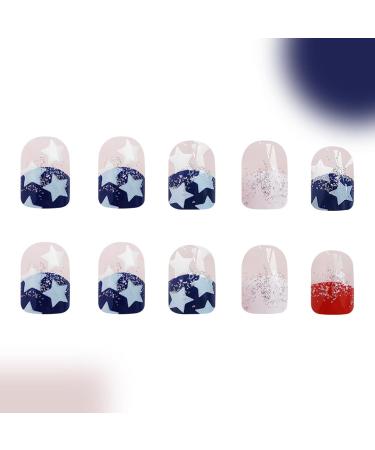 Teksome Independence Day Press On Nail Stars And Stripes Designs False Nails 4th Of July Cute Nails Stick On Nails Stars And Stripes Patriotic - Buy Online on SooperMarket.com