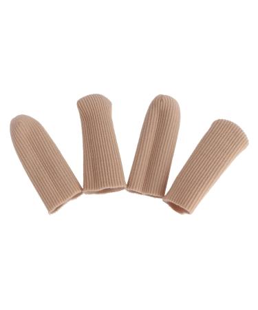 FOMIYES 2 Pairs Finger Guard Silicone Gel Silicone Toe Sleeves Gel Toe Protector Finger Bandages Gel Toe Cushion Finger Separator Gel Finger Sleeves Gel Toe Tubes Red Nylon Earth Tones Set