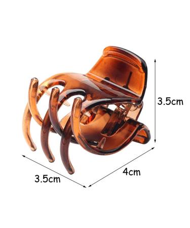 12 Medium Hair Claw Clips - No-Slip Grip for Women & Girls | Black & Brown - Buy Online on SooperMarket.com