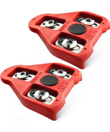 MARQUE Look Delta Compatible Cleats - 9 Degree Float Red Cleat Set for Peloton Indoor Cycling and Outdoor Road Cycling Designed for Women and Men Clipless Spinning and Cycle Shoes 9 Degree - 1 Pair
