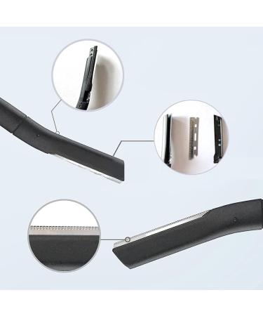 Metal Eye Brewing Trimmer - Stainless Steel Manual Eyebrow & Facial Hair Remover | Unisex Multi-Purpose Tool with 6 One-Way Blades - Buy Online on SooperMarket.com