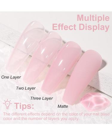AILLSA Jelly Gel Nail Polish 15 ML Pink Translucent Soak Off Gel - A-Light Pink | For Christmas Nail Art & DIY French Manicure - Buy Online on SooperMarket.com