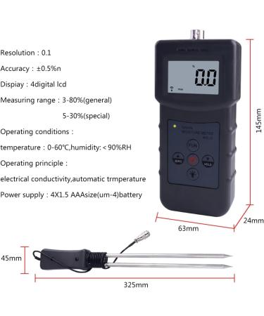 Yfmykj Grain Moisture Meter Moisture Meter for Barley Corn Oats Rapeseed Brown Rice Soybeans Wheat Flour Cocoa Powder Simplify Mositure Detection Effortlessly - Buy Online on SooperMarket.com