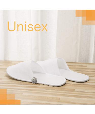 AQUEENLY Spa Slippers 24 Pairs - Velvet Closed Toe Disposable Non-Slip Slippers for Men and Women - Ideal for Hotel, Home, Guest Use - White - Buy Online on SooperMarket.com