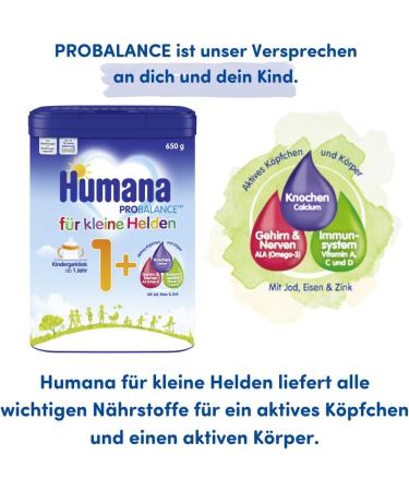 Humana Children's Milk Powder 1+ | Nutrient-Rich Drink for Toddlers | 650g - Perfect for Meals or Occasional Use - Buy Online on SooperMarket.com