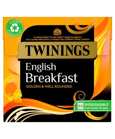 Twinings English Breakfast 80 Plant-Based Tea Bags 200g tea 200 g (Pack of 1)