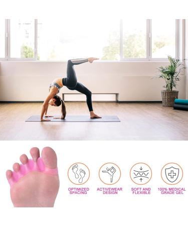 Gel Toe Spacers (2 Pair) - Bunion Corrector for Women Men - Toe Separator & Straightener - Pink - Buy Online on SooperMarket.com